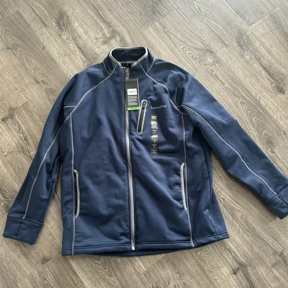 NWT 2/$80 Timberland PRO athletic fit full zip jacket heathered navy men’s XL